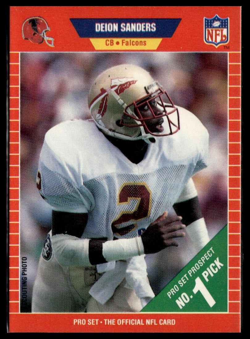 1989 Pro Set #486 Deion Sanders RC