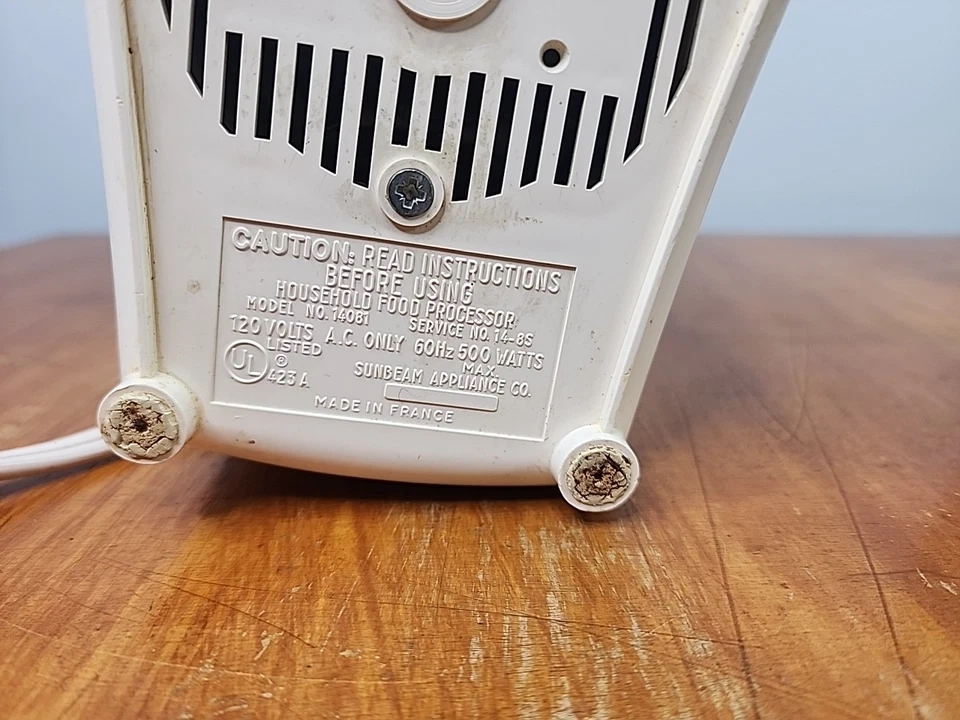 Vintage SUNBEAM Oskar 14081 Food Processor MADE IN FRANCE Mini Chopper Tested - Image 4 of 4