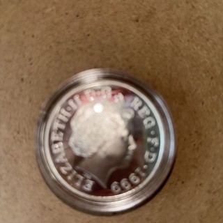 UK Silver proof 5 pound coin 2000. Millennium. Silver 999 28.28g. Boxed. CoA.