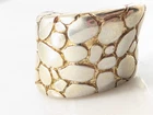 Vintage Solid Sterling Silver Chunky Gold Dragon Skin Ring Size 5 - 17 Grams
