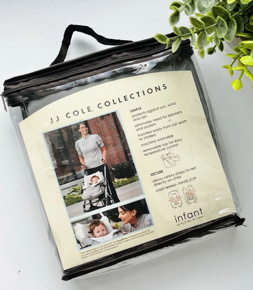 JJ Cole Collections BundleMe Lite, Slate Gray, Up To 21 lbs Infant Carrier Cover - Image 2 of 4