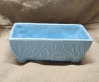 Vintage McCoy Rustic Line Blue Pottery Pine Cone Window Box Planter 7” X 4” X 3”
