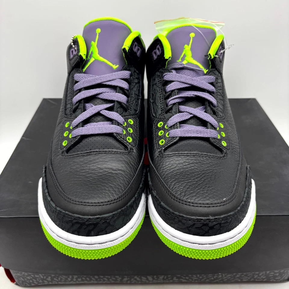 Кроссовки спортивные Air Jordan 3 ретро джокер черные зеленые кожа 8,5 мужские 136064-018 - Изображение 3 из 4