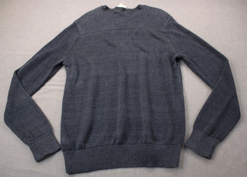 Maglione girocollo Banana Republic uomo blu navy 100% lino maglia nuovo con etichetta L Large - Foto 3 di 3