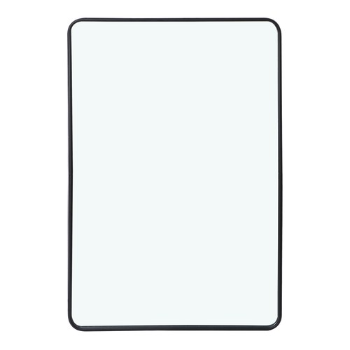 24" x 36" Black Metal Framed Bathroom Mirror Rectangular Wall Mount Mirror - Picture 18 of 20