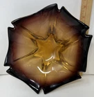 Vintage Mid Century Murano Art Glass Yellow to Purple  Ashtray Dish