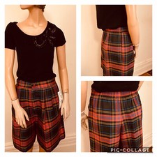 Vintage 80  s Ellen Figg Rayon Blend Red Plaid Shorts