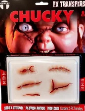 Chucky Doll Scars Makeup Split & Stitched Doll 3D FX Tattoo Officially Licensed