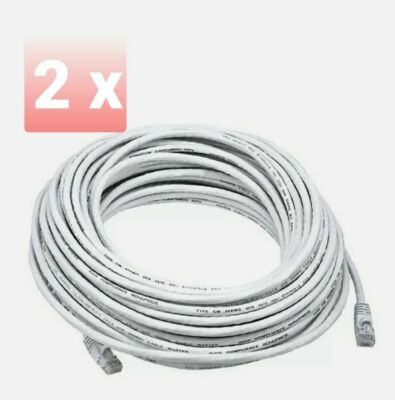 2 Lot 10 FT RJ45 Cat5 Ethernet LAN Network Cable for PC PS Xbox Internet  White