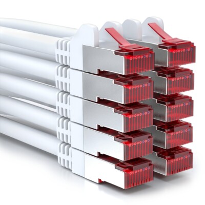10x 2m CAT6 Patchkabel Netzwerkkabel Ethernet LAN DSL Netzwerk Kabel Weiß
