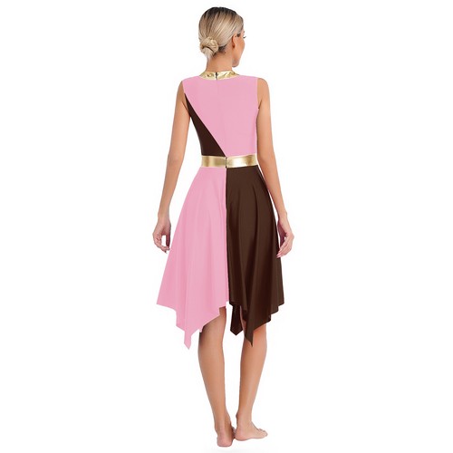 ·Women Color Block Praise Dance Dress Gown Worship Tunic Overlay Dresses Robe - Picture 50 of 83