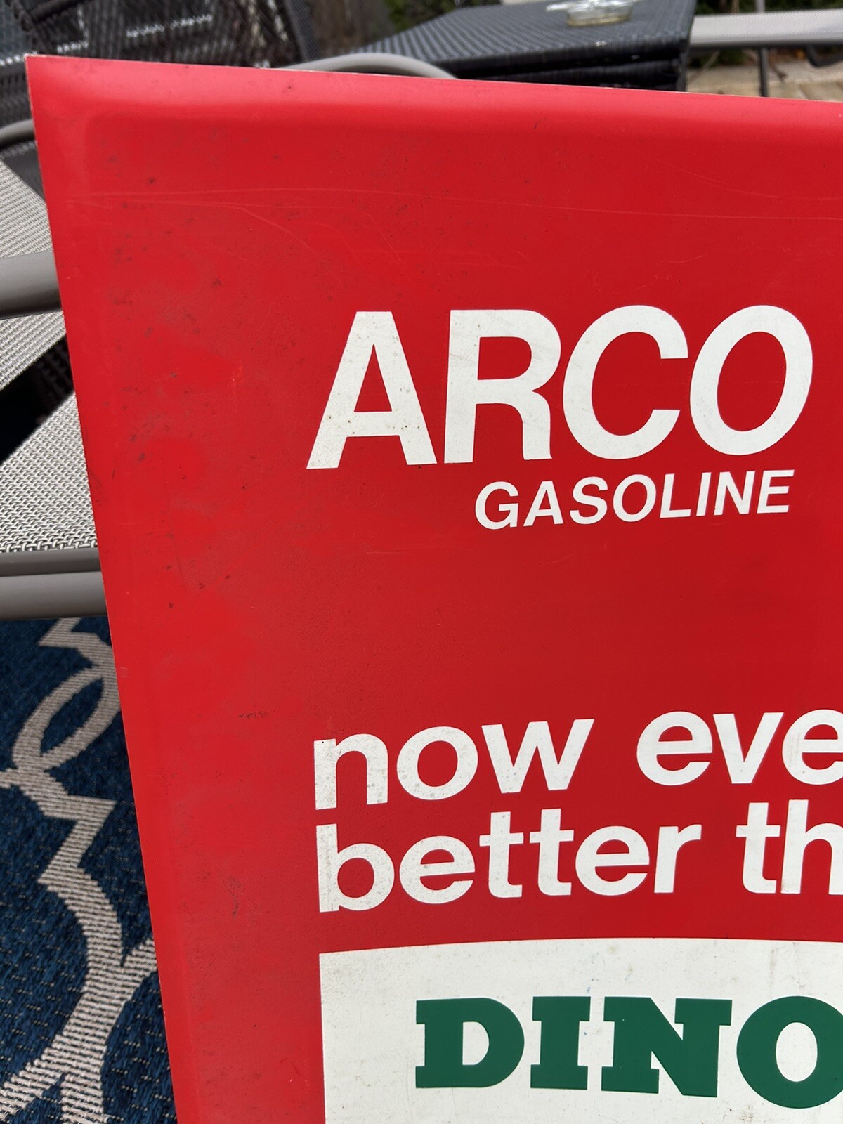 2VTG Arco Gasoline Dino Supreme Advertising Signs Plastic Oil Service