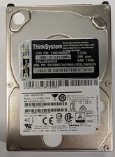 Lenovo AL15SEB120N 1.2TB 2.5" 12Gb/s 10K RPM SAS Drive FRU: 00YK016