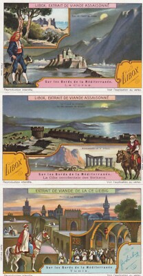 Liebig 6 Karten EX/EX: S1231 An der Mittelmeerküste (französisch) (1929)
