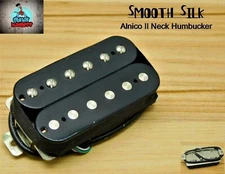 G.M. Smooth Silk Alnico II Neck Pickup Black, Nickle Silver Base plates