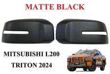 MATTE BLACK SIDE MIRROR COVER TRIM FIT MITSUBISHI L200 TRITON MV 2024 2025