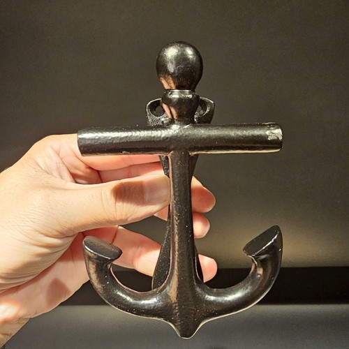 4-1/2" Antique Style Black Cast Iron Anchor Door Knocker