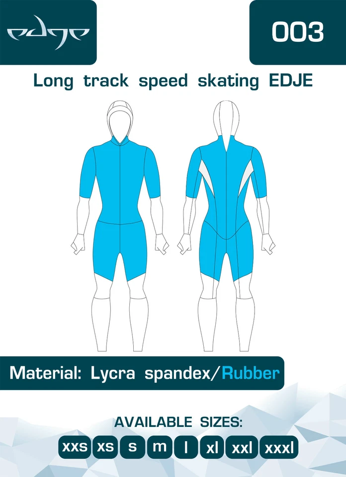 Edge Long Track speed skating suit SKINSUIT rubber Speedsuit Orange - Image 3 of 4