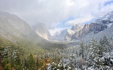 Landscape nature mountains winter yosemite national park Custom Gaming Mat Desk