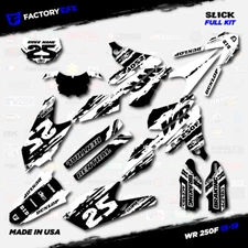Black & White Slick Racing Graphics Kit fits Yamaha 15-19 WR250F WR 250F Decals