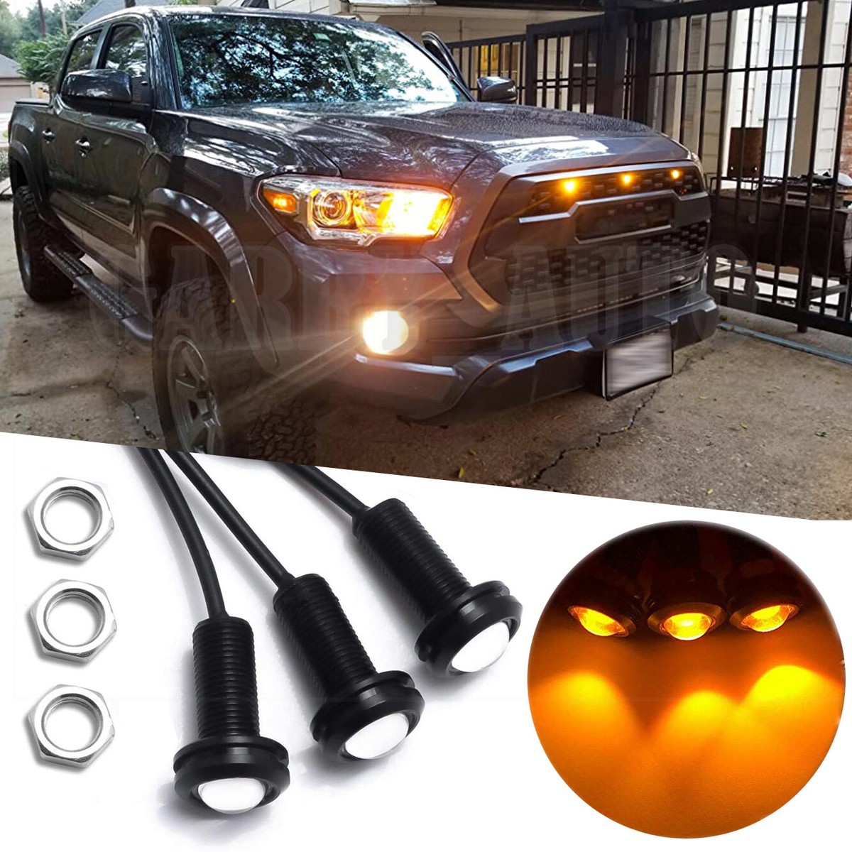 【カレンバーグ】250個フェーブ AM005・8・14・34 LM010 3pcs Amber Front Grille LED Marker Lights for Ford F-150 F