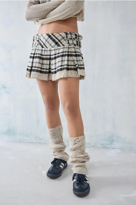 Calentadores de piernas Urban Outfitters beige jaspeado tejido desgastado 🌟 NUEVO Foto 3 de 4