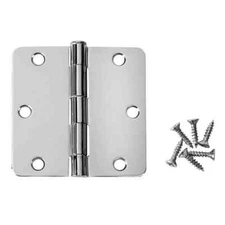 10 Pack Everbilt Residential 3 inch 1/4" Radius Chrome Door Hinges 28146