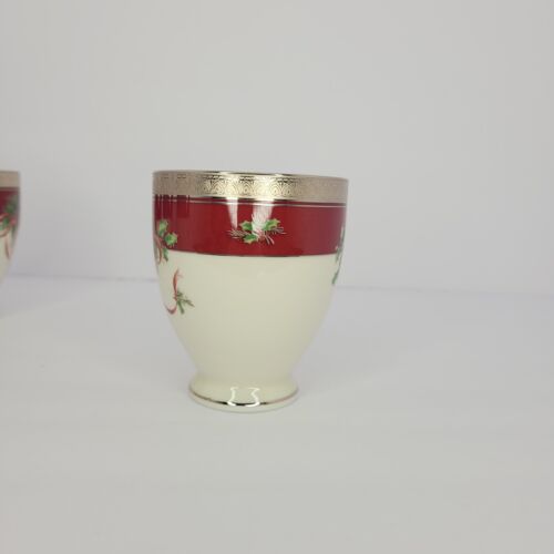 Set of 8 Mikasa Palatial Holly Platinum Mugs Holiday Christmas China Holiday - Picture 3 of 17