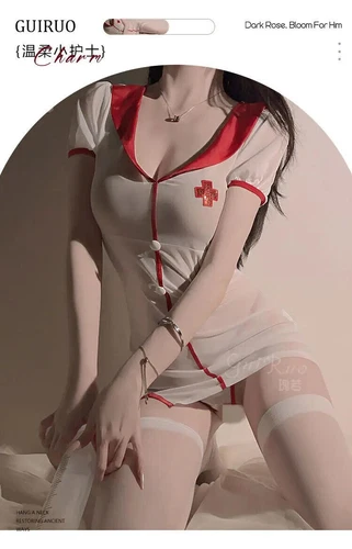 Sexy Dessous japanische Krankenschwester Cosplay Rock Kleid Arzt Uniformen Party Kostüme - Bild 8 von 16