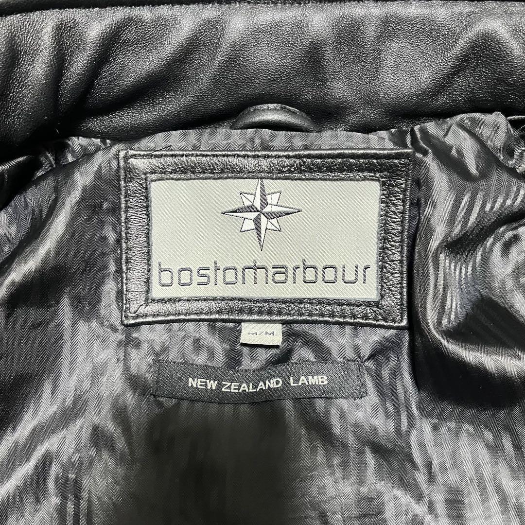 Boston Harbor Leather Single Riders Jacket Black Men's Size Boston Harbor Leather Single Riders Jacket Black Men's Size