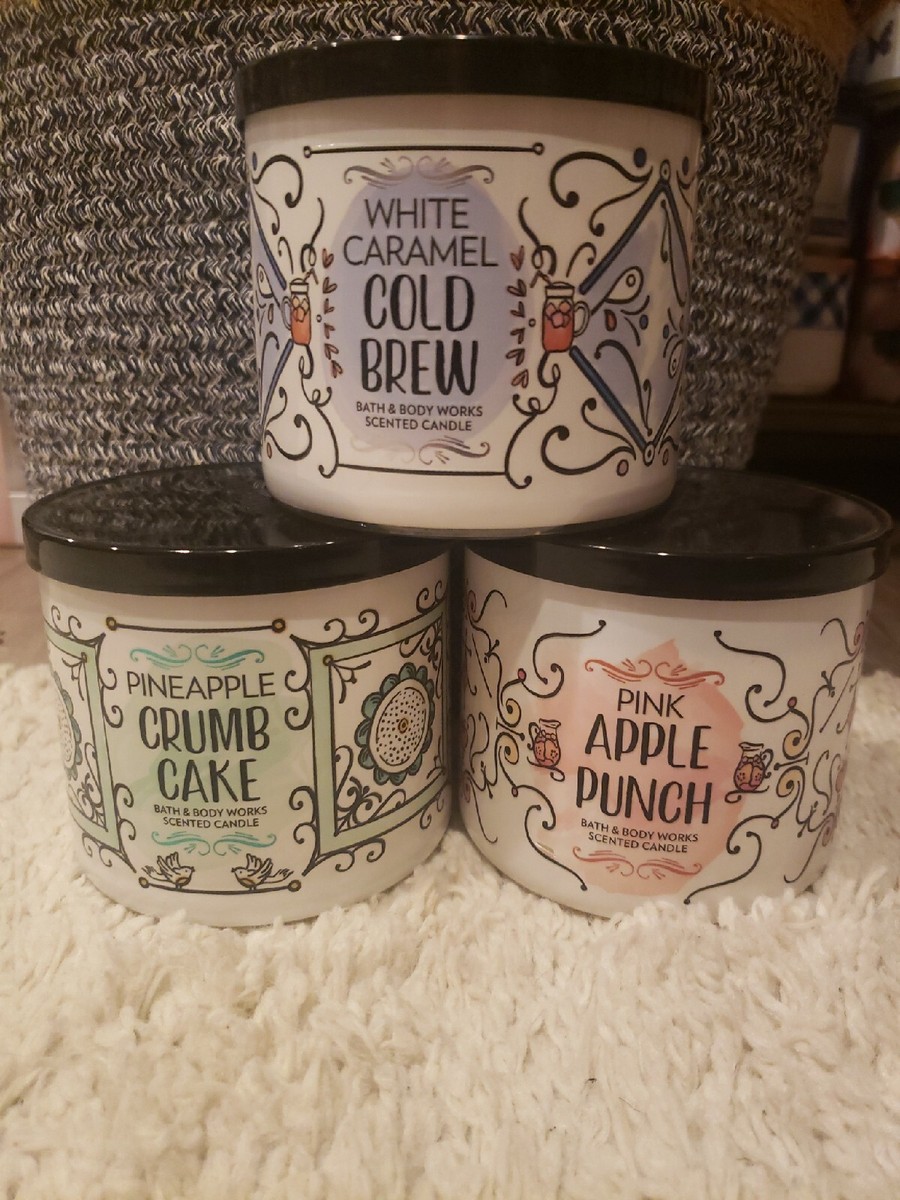 Bath & Body Works Sweet Shop 3-Wick Candles Pineapple Crumb White