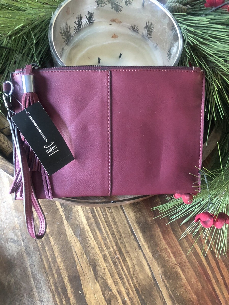I.N.C. Burgundy Leather Pouch | eBay