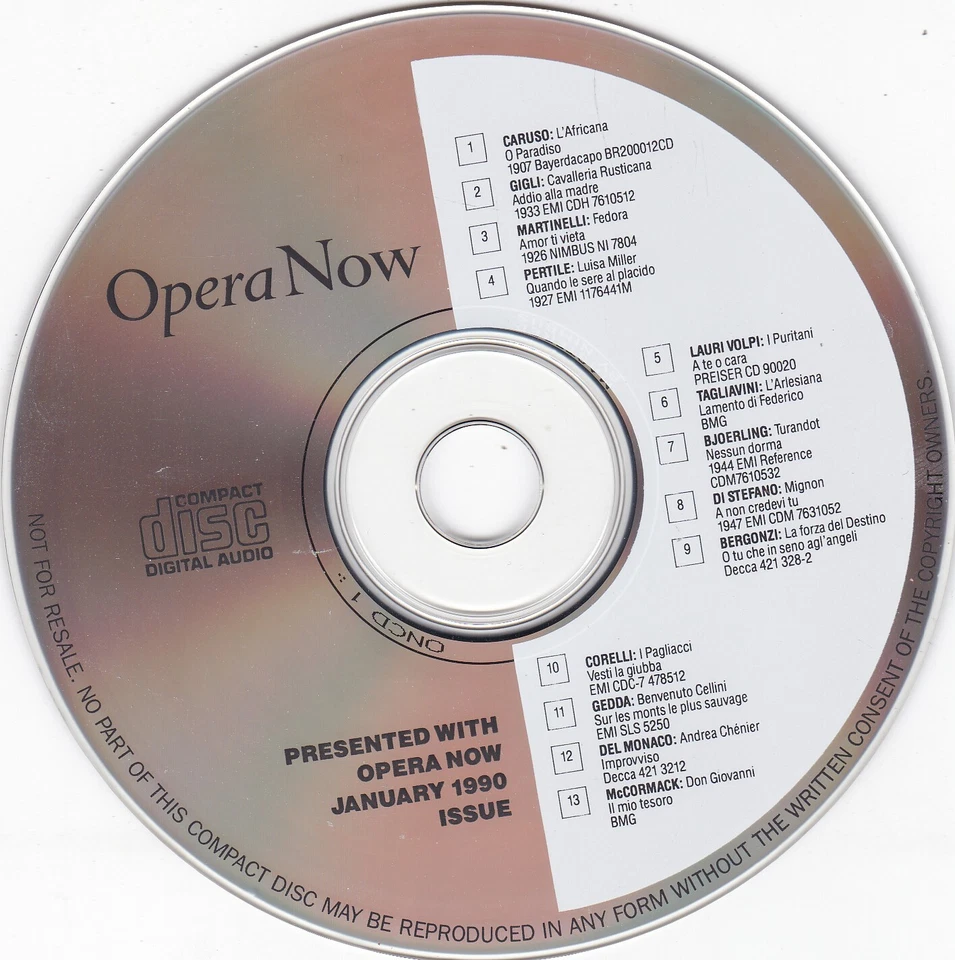OPERA NOW Presented with OPERA NOW January 1990 Issue - Bild 3 von 3