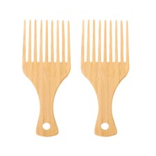 2pcs wooden afro pick comb afro hair brush wide tooth wooden combs Afro Pick