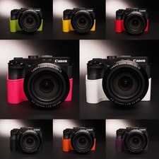 Genuine Real Leather half Camera Case bag cover for Canon G3X G3 X 8 colors