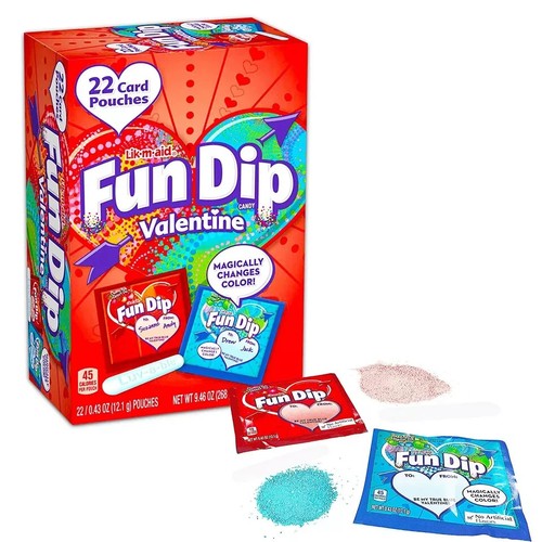 Lik-m-aid - Fun Dip Candy - Magically Change Colors with 22 Card Pouches 9.46 oz