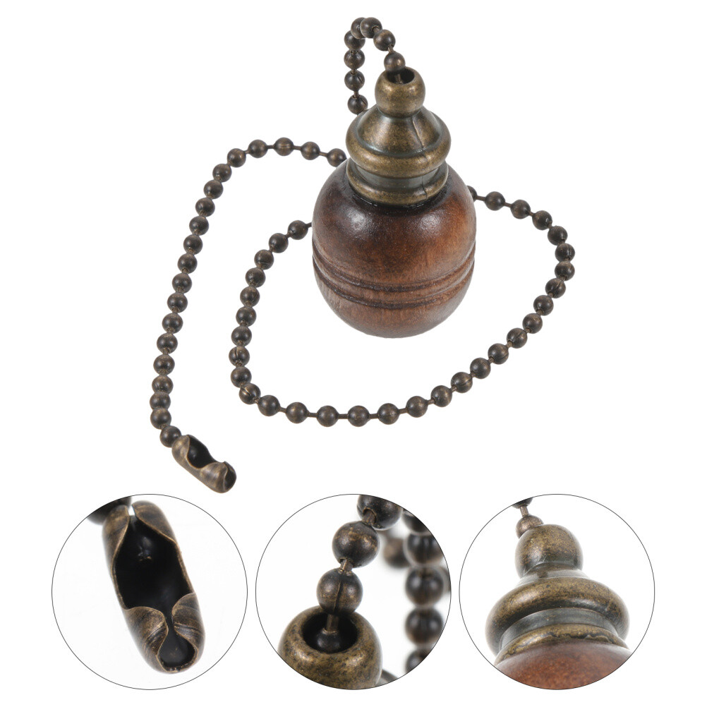 Wood & Iron Ceiling Fan Pull Chain Light Pendant Accessory-image