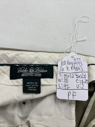 Brooks Brothers Men's Beige Solid Cotton Khaki Pants 30X31 $118 - Picture 8 of 8