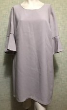 SIMPLY EMMA Women’s Plus Grey Ash Career Woven Dress Bell Sleeve Sz 1X New