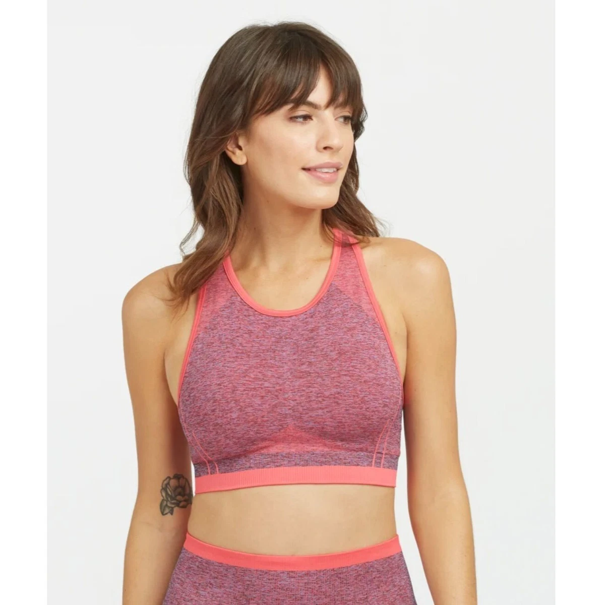 Spanx New Seamless Sculpt Sports Bra Size Small Coral Crossover