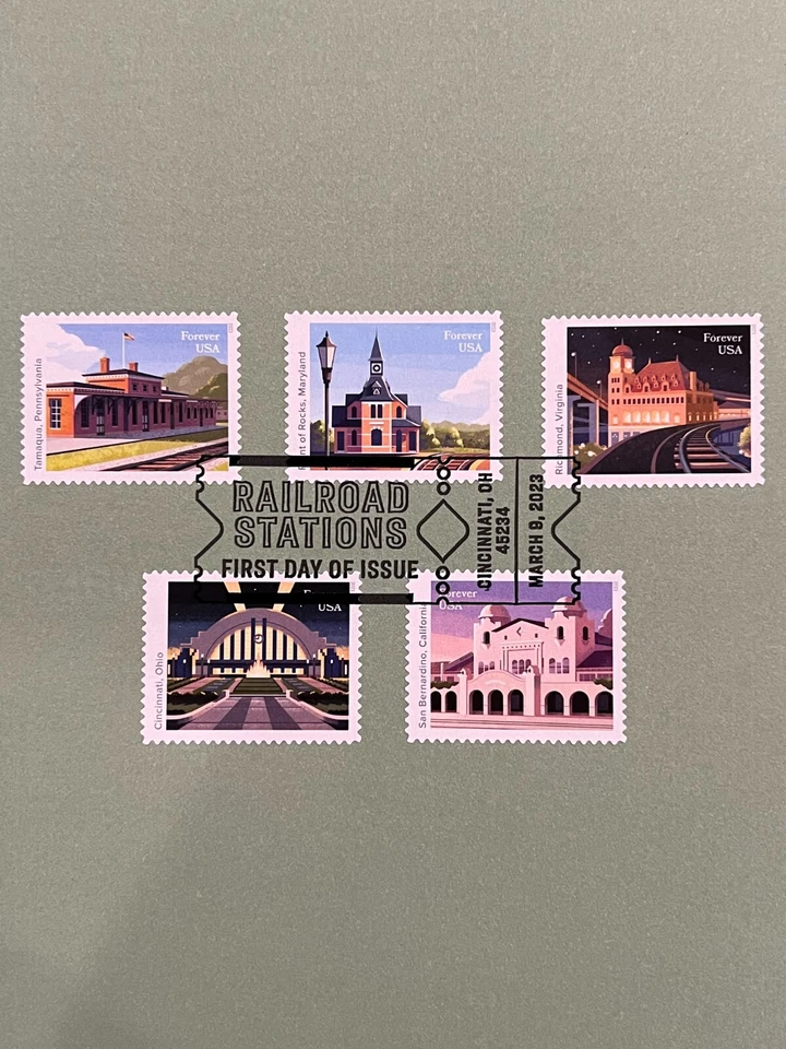 American Commemorative Cancelations #2313, Forever '23 - RR Stations (#5757) - Image 2 of 4