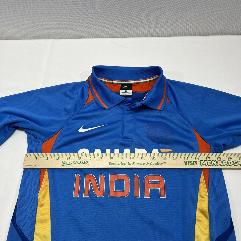 Camisa polo masculina manga curta Nike Dri-Fit Sahara Índia críquete tamanho P azul - Imagem 4 de 4