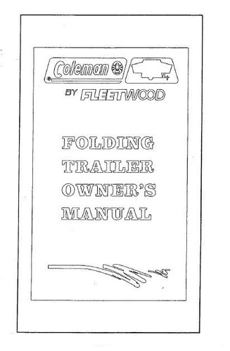 COLEMAN Popup Trailer Owners Manual 