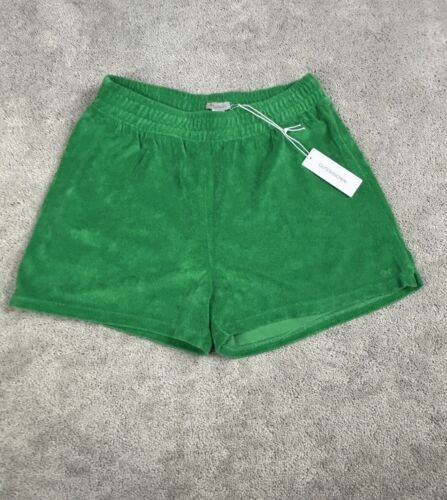 Outerknown Womens Terry Cloth Green Shorts size Small Beach Lounge NWT MSRP $88