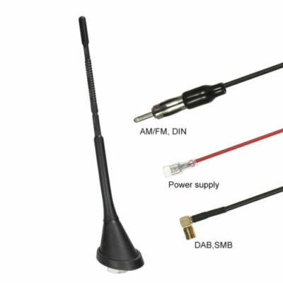 Ricambio Antenna Antenna Auto Digitale DAB /FM/AM - Con Amplificatore, Cavo 5m, Connettori SMB/SMA E DIN DAB FM AM Antenna - Foto 8