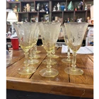 Cambridge Glass Yellow Topaz Apple Blossom Stemware Uranium Depression Glass 10