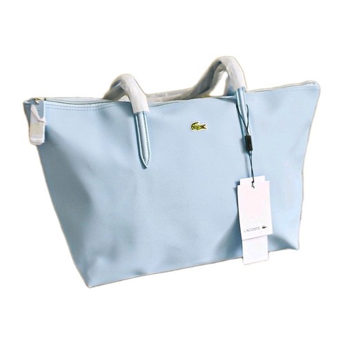 New Lacoste Woman's Tote Bag L.12.12 Concept Zip Sky Blue LARGE RRP 85 £ - Picture 4 of 10