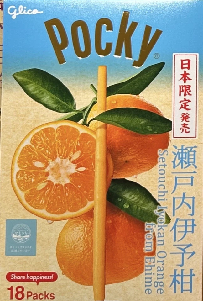 Giant Pocky Setouchi Iyokan Flavor Glico 18 bolsas en 1 caja (1 palo por bolsa) Foto 3 de 3