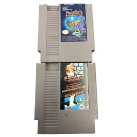 Nintendo NES Game Bundle 6 Games Mario Duck Hunt Top Gun Mad Max Solstice Elway