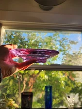 Fire And Light Recycled Glass Purple Lavender Wine / Candle Holder California 